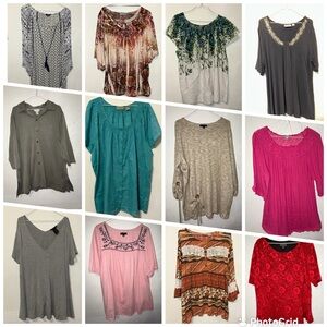 2X Plus Size Ladie's Tops Blouses Lot Of 12 Lane Bryant Avenue